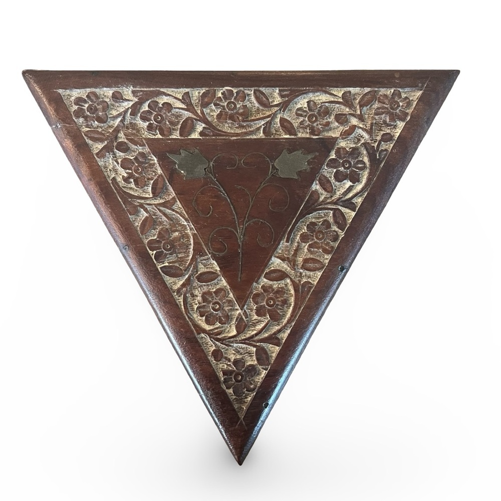 Carved Triangular Jewelry Box